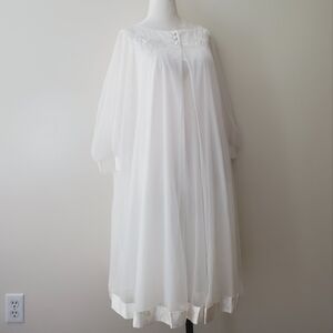 Gossard Artemis Vintage 60s Double Chiffon Satin Peignoir Robe Nightgown…